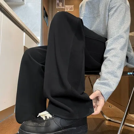 回力弯刀卫裤男士秋季2025新款美式重磅运动裤宽松直筒休闲阔腿裤商品大图