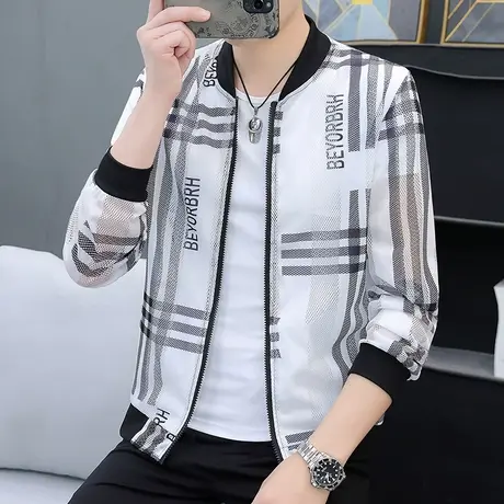 镂空网眼防晒衣男夏季潮牌潮流冰丝外套男凉感透气男款钓鱼防晒服商品大图