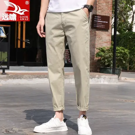 男士休闲裤夏季薄款2023新款纯棉简约西裤潮牌直筒修身九分裤子男商品大图