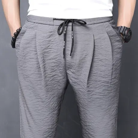 夏季薄款冰丝休闲裤男裤宽松直筒超薄夏天空调夏裤子透气凉快长裤商品大图