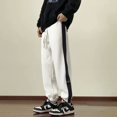 运动裤男夏季新款宽松设计感条纹束脚休闲长裤子男生潮流百搭卫裤商品大图