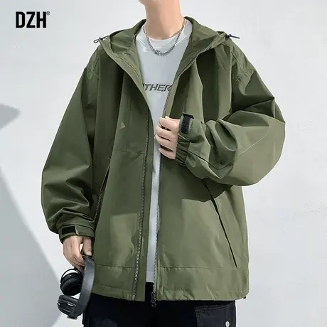 男士防风冲锋衣男款秋季男装2023新款休闲夹克外套男连帽潮高级感商品大图