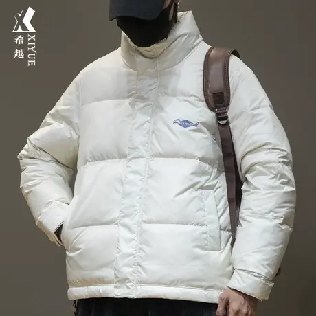 希越冬季保暖羽绒服男秋冬新款防寒立领外套宽松大码男士鸭绒棉衣商品大图