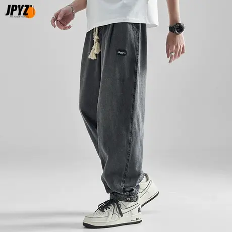 春季牛仔裤男九分裤休闲直筒宽松高街潮流束脚阔腿男生潮牌长裤子商品大图