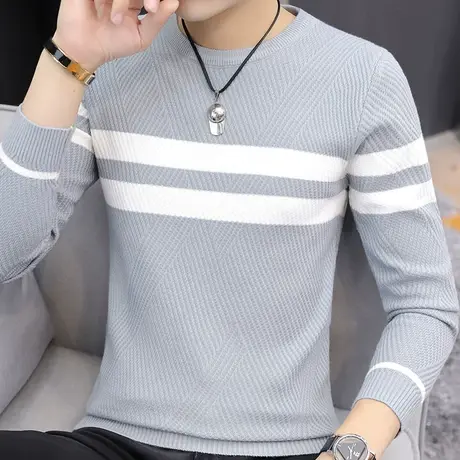 青少年新款毛衣男针织衫秋冬毛衫男士韩版个性潮流圆领线衣上衣服图片