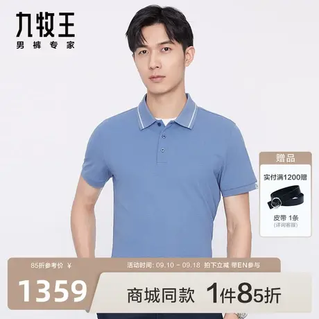 [含桑蚕丝]九牧王男装JT2C24027短袖T恤23夏新款商场同款冰凉男EN图片