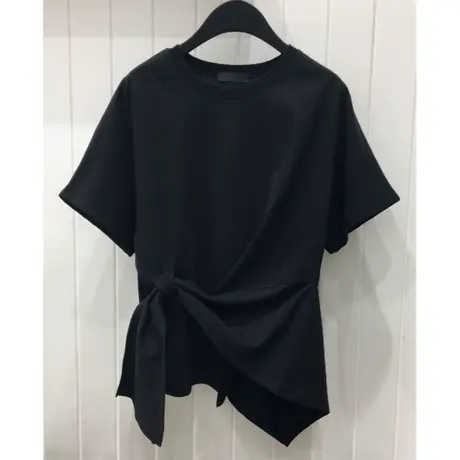 韩国东大门短袖t恤女夏2020新款韩版潮宽松小众设计感不规则上衣商品大图