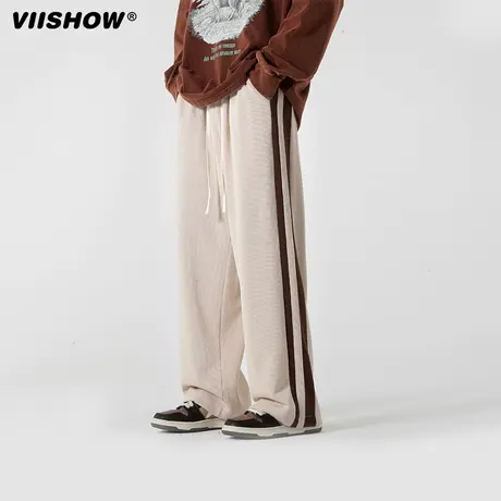 VIISHOW卫裤男春季新款宽松直筒休闲长裤高街vibe阔腿运动裤子商品大图