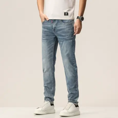 Modi Nick/摩帝尼克时尚百搭男装男士牛仔裤宽松直筒修身休闲牛仔商品大图