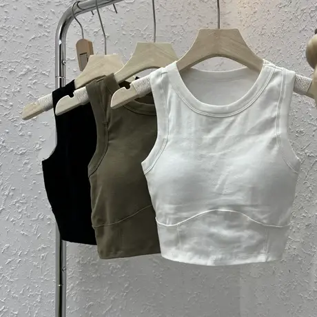 纯欲风辣妹短款内搭打底衫夏季无袖针织小吊带背心女外穿运动上衣图片