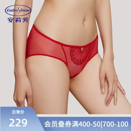 安莉芳专柜新品网纱性感低腰内裤女本命年红色包臀三角裤E200765图片