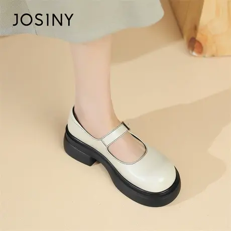Josiny/卓诗尼法式玛丽珍鞋女2024新款春季英伦风小皮鞋复古女鞋商品大图
