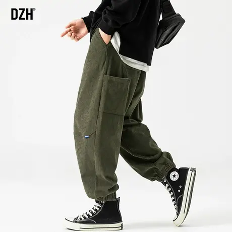 男士灯芯绒束脚裤子男美式高街vibe休闲运动裤2023新款秋季哈伦裤商品大图
