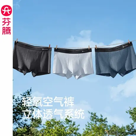 芬腾男士内裤纯棉抗菌内裆平角裤青年男款运动薄款透气四角短裤头商品大图