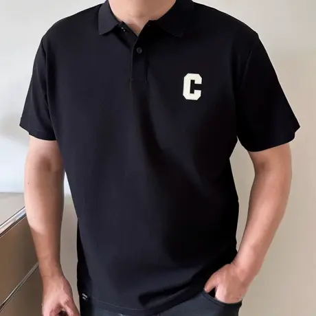 大依无忧大码男装夏新款C字母胖子加肥加大男士短袖POLO衫翻领T恤商品大图
