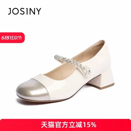 卓诗尼2025年春季新款时尚百搭粗跟玛丽珍鞋女款女鞋子休闲单鞋商品大图