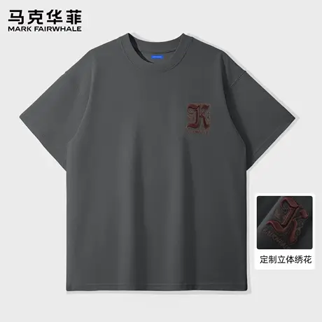 马克华菲刺绣重磅短袖T恤男潮牌ins体恤夏季绣花体恤上衣2025新款图片