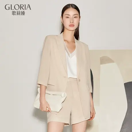 歌莉娅七分袖西装女外套新款气质通勤职场外搭西服上衣125C6M410图片
