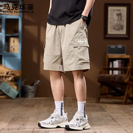 马克华菲工装短裤男士2025新款夏季休闲运动裤冰丝凉感五分裤子X商品大图