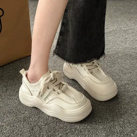 高级感小白鞋女厚底丑萌女鞋2023夏季新款学生运动鞋百搭休闲板鞋商品大图