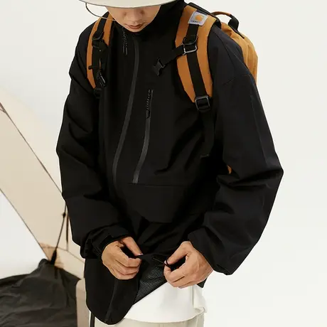 男士户外冲锋衣外套男春秋款防风防水2023年新款美式上衣工装夹克商品大图