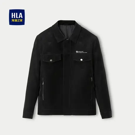 HLA/海澜之家袋盖装饰翻领夹克2025秋季新款时尚挺括休闲外套男商品大图