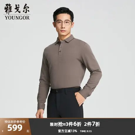【商场同款】雅戈尔男士长袖衬衫秋冬新款官方商务休闲POLO衫男商品大图