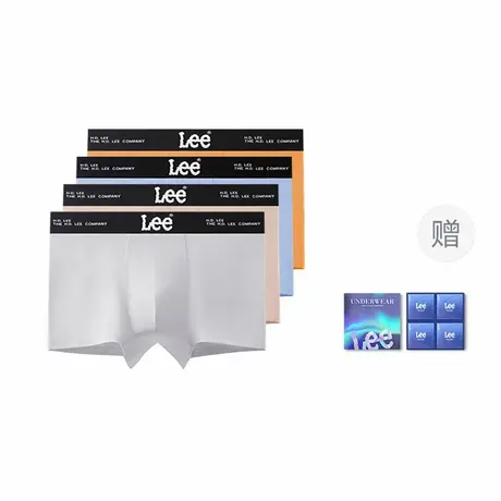Lee李牌高品质云柔棉10A桑蚕丝抑菌男士内裤干爽透气青少年四角裤图片