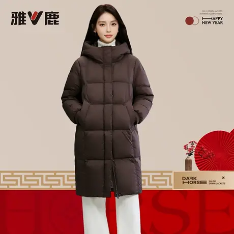 雅鹿琥珀流光风中长款羽绒服女25新款爆款户外休闲大气保暖外套图片