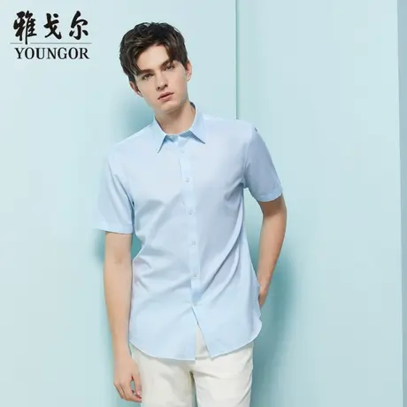 【DP免烫】D系雅戈尔衬衫夏季商务休闲柔软舒适纯棉衬衣短袖衬衫商品大图