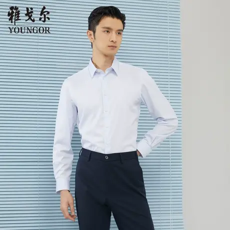 雅戈尔奥莱 商场同款男士长袖衬衫秋季新款官方商务休闲免烫衬衫商品大图