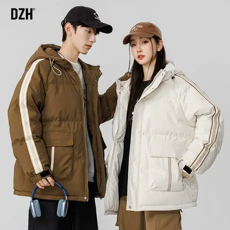 男士美式连帽棉服男冬季潮牌加厚2023新款短款面包服情侣装厚外套商品大图