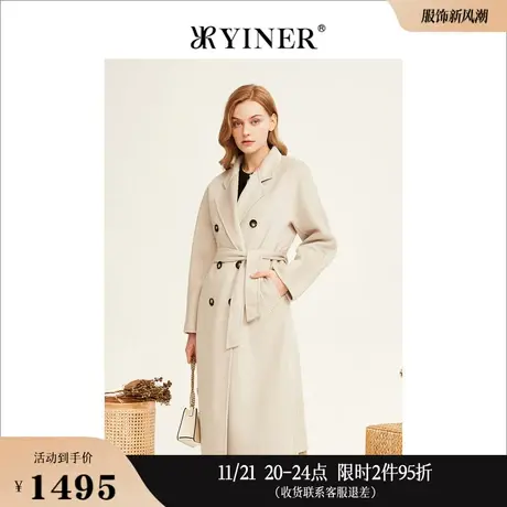 【100绵羊毛】YINER音儿专选女装冬通勤风双面呢大衣高级感外套商品大图