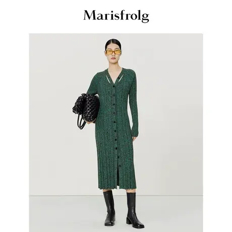 【100%美利奴羊毛】玛丝菲尔23春装新款针织连衣裙法式显瘦图片