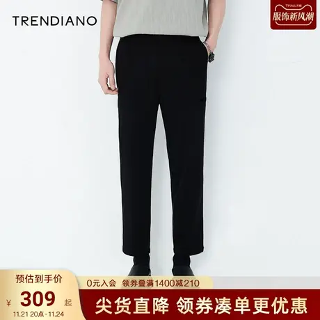TRENDIANO秋季男装新款时尚九分裤纯色直筒长裤锥形休闲裤商品大图