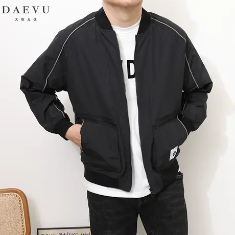 DAEVU春新款棒球领薄料大号潮胖子加肥加大码男士短款夹克外套商品大图