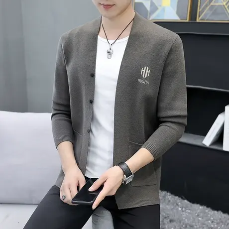 男士开衫毛衣外套针织衫男休闲商务V领线衣男春秋2023年打底衫男商品大图