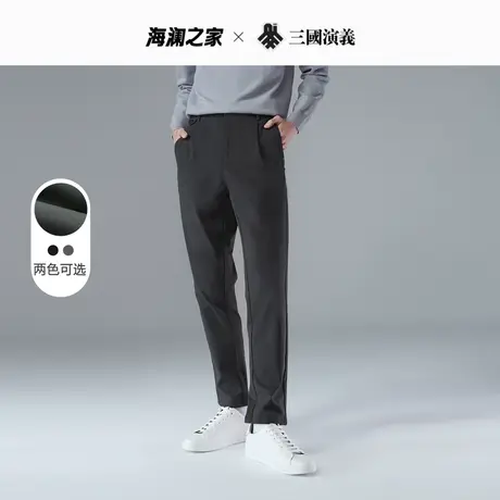 HLA/海澜之家三国系列休闲裤秋冬季新品微弹宽松松紧腰长裤子男士商品大图