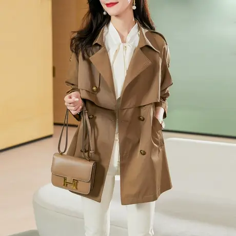 时尚气质风衣外套2021年秋冬季新款女士百搭收腰显瘦小个子上衣图片