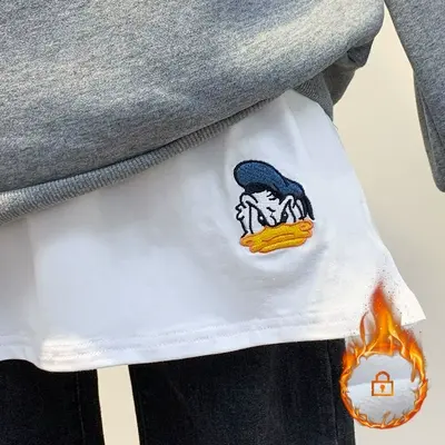 卫衣打底内搭神器秋冬装叠穿露白边屁帘子半身小白裙百搭纯棉加绒图片