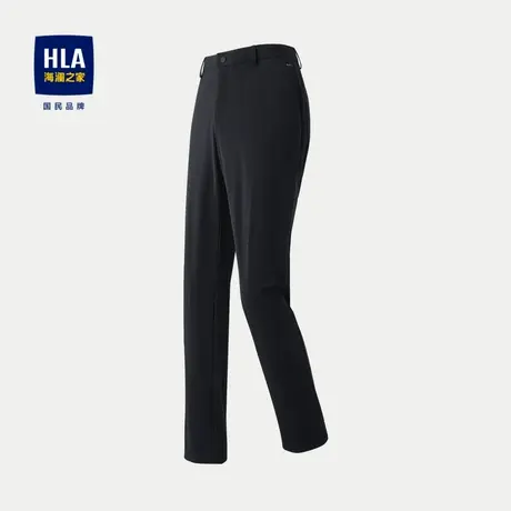 HLA/海澜之家中腰直筒休闲裤24春夏新修身硅胶印花纯色商务裤子男图片