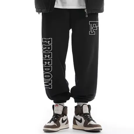 Nuthink美式潮流vibe长裤男潮高街潮牌ins大码宽松加绒卫裤冬季商品大图