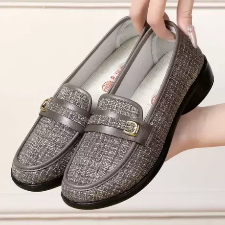 老北京布鞋女正品新款一脚蹬软底休闲中老年妈妈2023平底春秋单鞋商品大图