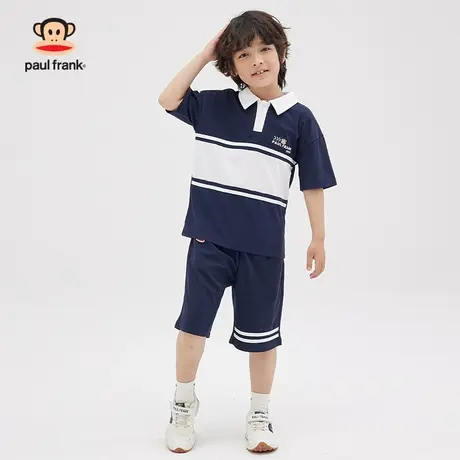 大嘴猴童装男童短袖POLO衫套装2023年夏季新品半袖中大儿童套装商品大图