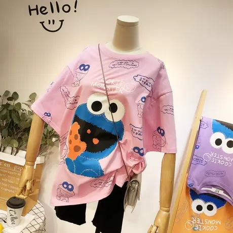 2020夏新款女短袖韩国东大门ulzzang港风原宿风宽松休闲潮T恤大码商品大图