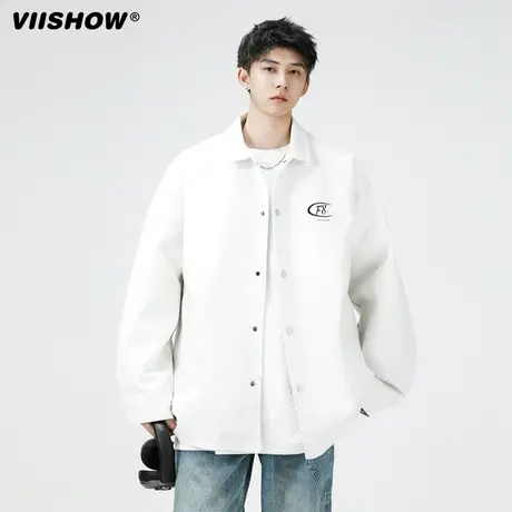VIISHOWpu皮衣外套潮牌男春秋季潮流痞帅宽松百搭机车皮夹克衣服图片