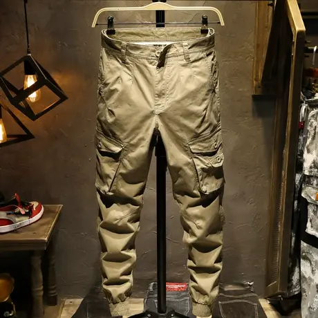 男士潮牌工装裤运动束脚裤子男韩版潮流2021新款百搭休闲裤春夏款商品大图