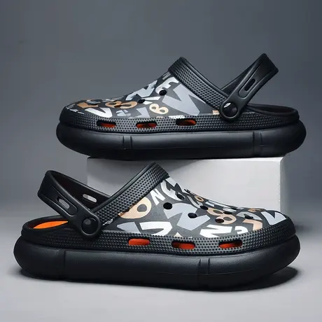 雨鞋男款夏季洞洞防水鞋透气水鞋时尚钓鱼鞋软底防滑耐磨两用凉鞋商品大图