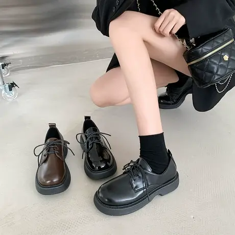 英伦风女单鞋复古小皮鞋日系女jk2024春秋季配西装厚底鞋女ins潮图片