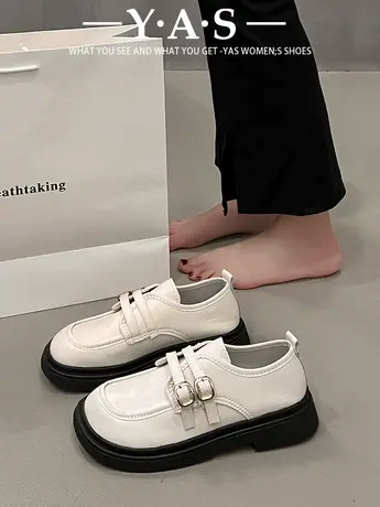 英伦风小皮鞋女2024年春季新款低跟单鞋厚底爆款玛丽珍软底乐福鞋商品大图